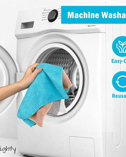 Orighty Microfiber Cleaning Cloth Pack of 24, Microfiber Towels for Cars, Highly Absorbent Car Cleaning Supplies, Lint Free Cloths Clean Rags for Car Care, House, Kitchen, 12x11 inch, Multicolor
