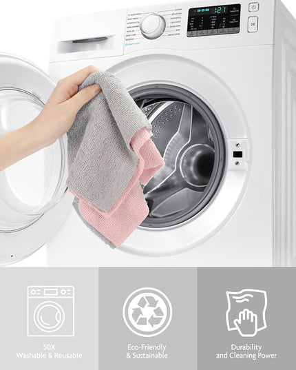 Fantasticlean Microfiber Cleaning Cloth Roll -150 Pack, Tear Away Microfiber Towels, 12" x 12", Reusable, Washable, Ultra Absorbent Dishcloth for All-Around Cleaning Supplies (2 Rolls of Grey)