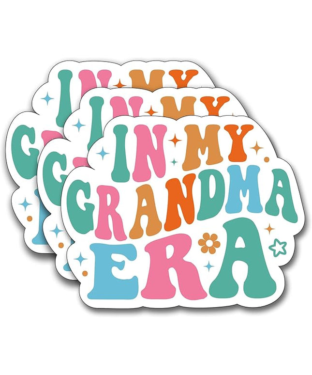 (3Pcs) in My Grandma Era Sticker, Grandma Era Decorate Books Laptop Phone, Water Bottles Kindles Stickers, Tumbler Sticker Waterproof Vinyl Decorate Sticker 3"" Inch