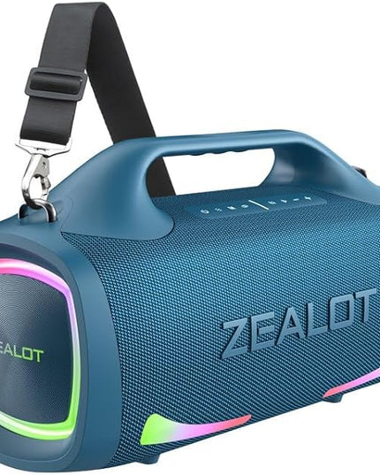 ZEALOT Bluetooth Speaker, 110W Peak(100W) Booming Sound Speakers Wireless, Dual Pairing, XBass, BT 5.3, 24000mAh Power Bank, Portable Outdoor Waterproof Speaker for Camping, Beach Party（Dark Blue）