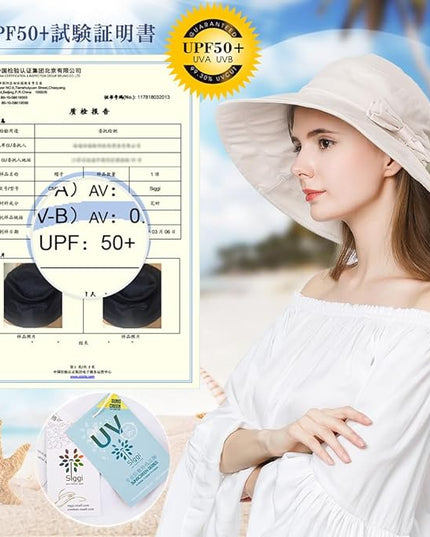 Comhats Packable Summer Cotton Sun Hat Bucket for Women UV Protection Wide Brim Beach Gardening Travel 54-64CM