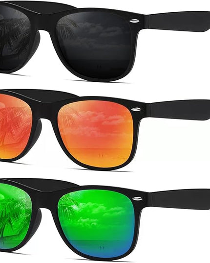 DEMIKOS Sunglasses Men Polarized Sunglasses for Mens Womens Retro Mirror Lens for Driving Fishing UV Protection