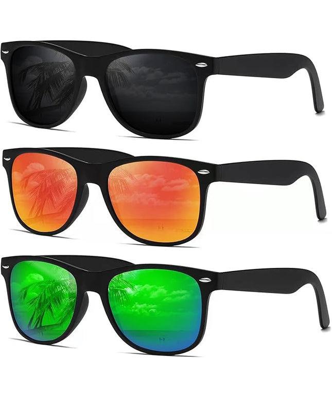 DEMIKOS Sunglasses Men Polarized Sunglasses for Mens Womens Retro Mirror Lens for Driving Fishing UV Protection