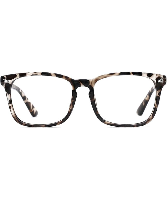 TIJN Blue Light Blocking Glasses for Women Men Clear Frame Square Nerd Eyeglasses Anti Blue Ray Computer Screen Glasses