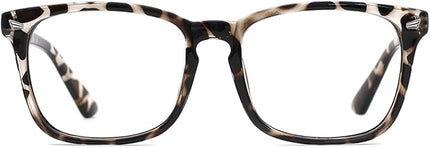 TIJN Blue Light Blocking Glasses for Women Men Clear Frame Square Nerd Eyeglasses Anti Blue Ray Computer Screen Glasses