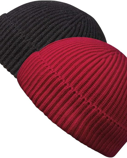 MaxNova Knit Cuff Short Fisherman Beanie for Men Women Warm Hats