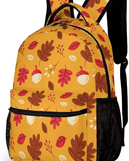 Fashion Pine Cone Leaves Backpack Lightweight Large Capacity Laptop Daybag for Travel Work