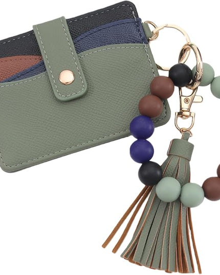 Wristlet Keychain for Women Silicone Key Ring Bracelet Wristlet Wallet Bracelet Keychain Card Holder Keyring