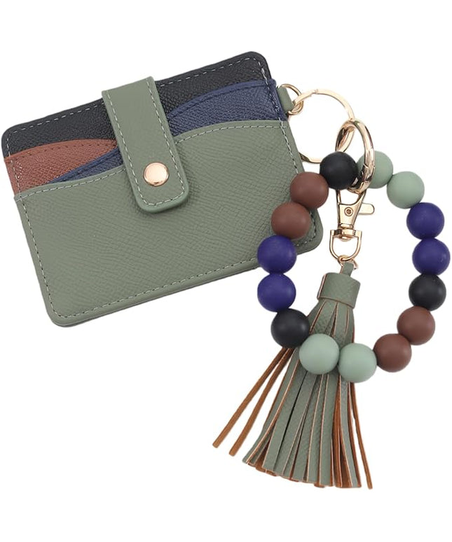 Wristlet Keychain for Women Silicone Key Ring Bracelet Wristlet Wallet Bracelet Keychain Card Holder Keyring