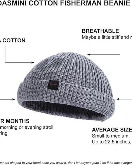 Fisherman Beanie Hats for Men Women,Knit Trawler Skull Cap,Watch Cap,Spring Fall Winter Warm Short Hats