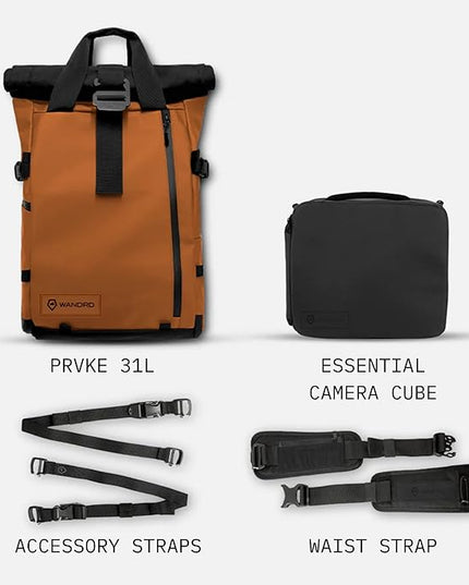 WANDRD PRVKE 31L, V3 Photography Bundle: Weather-Resistant Travel & Camera Backpack with Laptop Sleeve, Quick Side Access, Clamshell Opening – Ideal Photography & Travel Bag