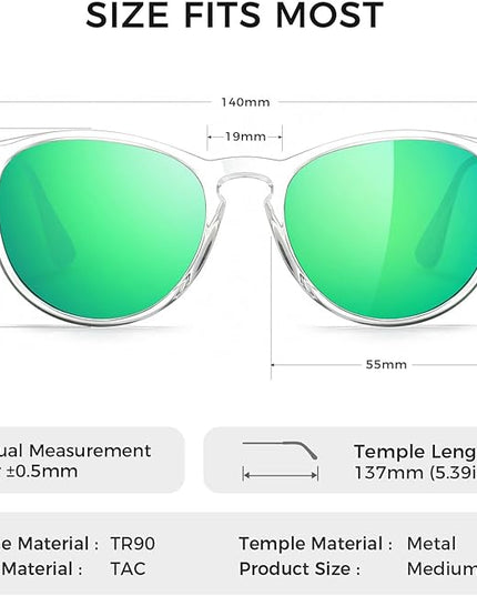 SUNGAIT Premium Vintage Round Sunglasses for Women Men Classic Retro Trendy Style