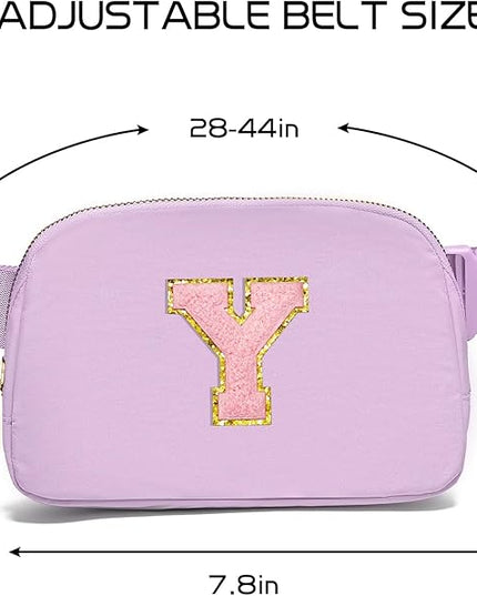 Gitus Initial Belt Bag Fanny Pack Crossbody Bag for Girls Birthday Gifts Age 8-10 Teen Girl Gifts Trend Stuff Personalized Letter Gifts for Daughter Sister (Lavender-Y)