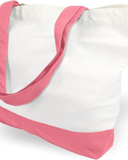 TOPDesign 3-Pack Super Strong Large 12oz Cotton Canvas Tote Bags, Reusable Grocery Shopping Cloth Bags, Fashionable Two-Tone Totes for Crafts, DIY Your Creative Designs