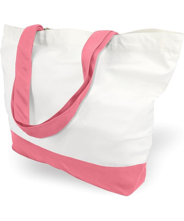 TOPDesign 3-Pack Super Strong Large 12oz Cotton Canvas Tote Bags, Reusable Grocery Shopping Cloth Bags, Fashionable Two-Tone Totes for Crafts, DIY Your Creative Designs