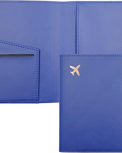 Deziliao Passport Wallet, Blue, Unisex, Faux Leather, Waterproof, Rfid Blocking, Slim, Lightweight, 20 Inch