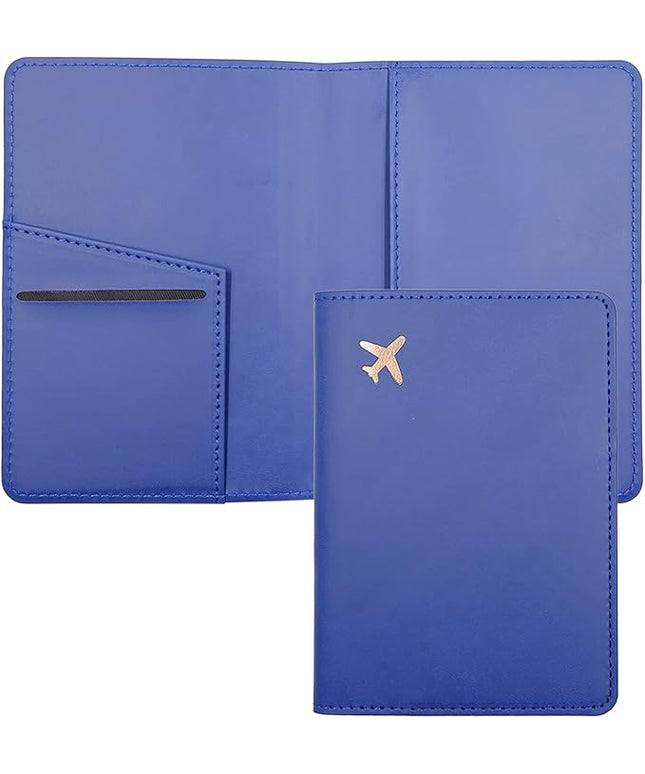 Deziliao Passport Wallet, Blue, Unisex, Faux Leather, Waterproof, Rfid Blocking, Slim, Lightweight, 20 Inch