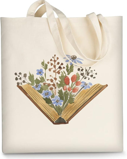 AUSVKAI Canvas Tote Bag Aesthetic for Women, Cute Reusable Cloth Cotton Bags for Shopping Beach Grocery