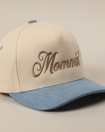 MIRMARU Two-Tone Vintage Canvas Trucker Hats for Men & Women, Adjustable Size Baseball Caps with Trendy Embroidered Design