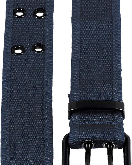 moonsix Canvas Web Belts for Men,Solid Color Casual Double Hole Grommet Belt