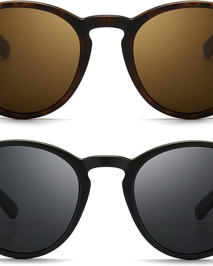 SUNGAIT Classic Vintage Round Polarized Sunglasses for Women Men Retro Style UV400