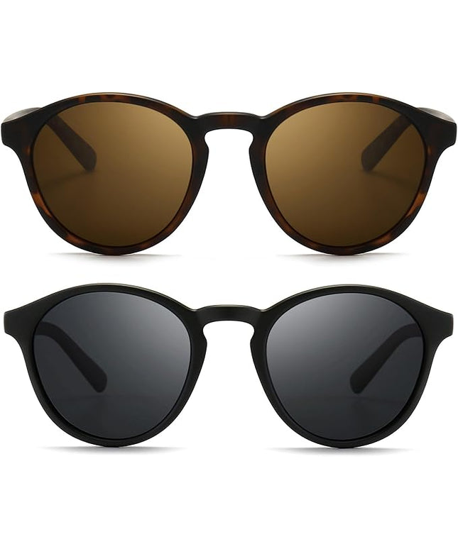 SUNGAIT Classic Vintage Round Polarized Sunglasses for Women Men Retro Style UV400