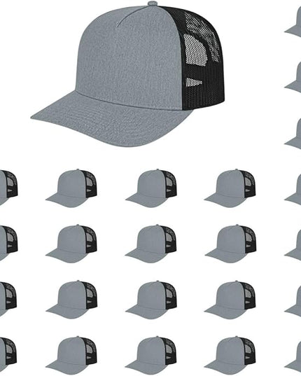 Cap America i3039 Classic 5 Panel Mid Profile Structured Trucker Mesh Back Cap w/ & Adjustable Snapback