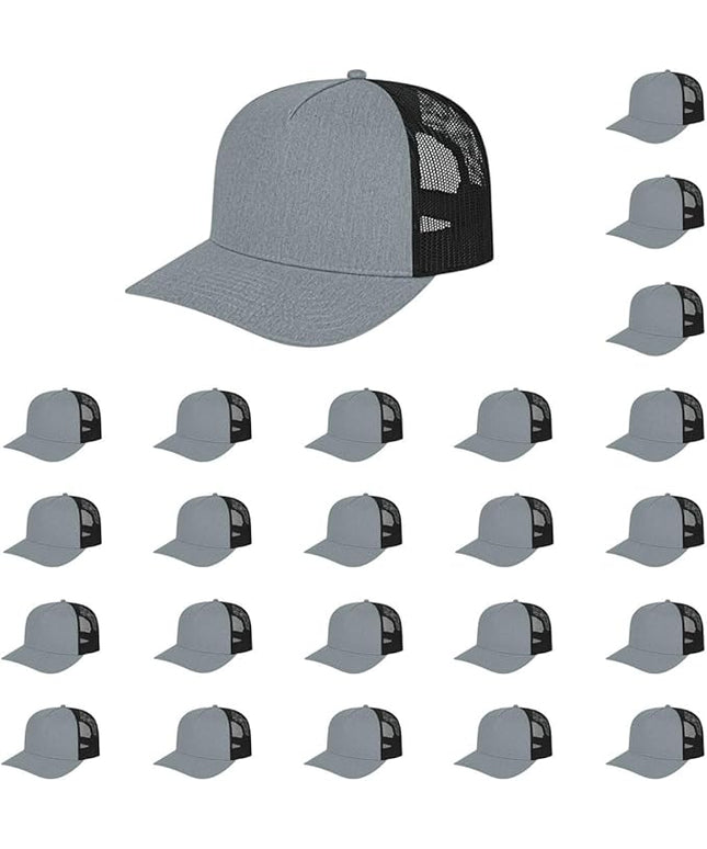 Cap America i3039 Classic 5 Panel Mid Profile Structured Trucker Mesh Back Cap w/ & Adjustable Snapback