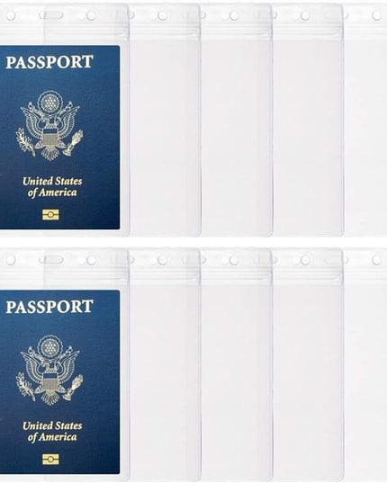10PCS Passport Holder 4x6 Inch Extra Large ID Badge Holders PVC Card Holder Fill for Passports,Cash, Credit Card, Plane Ticket, Receipts.by CypesCrafts