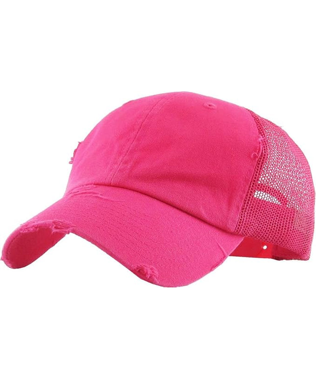 KBETHOS Vintage Washed Distressed Cotton Dad Hat Baseball Cap Adjustable Polo Trucker Unisex Style Headwear