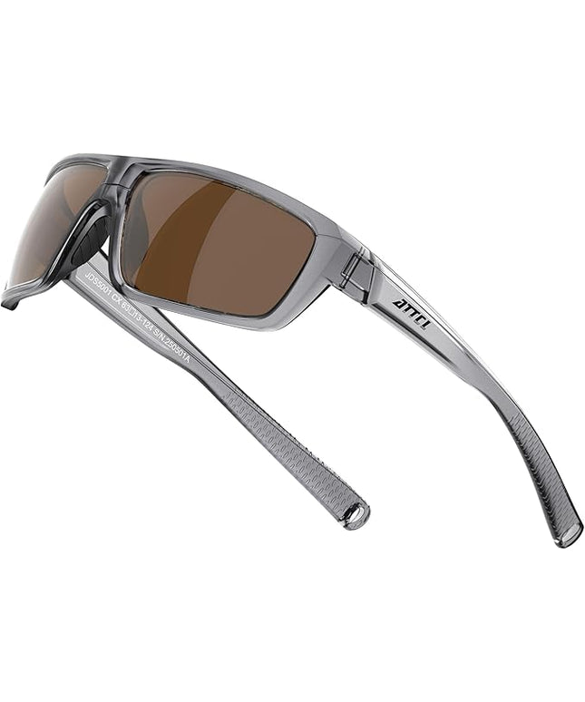 ATTCL Polarized Sunglasses Men for Fishing: UV Protection Lightweight TR90 Sports Wrap Sun Glasses Driving Golf Running