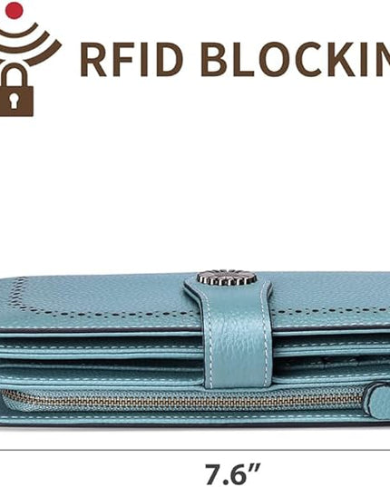 SENDEFN Wallets for Women Leather Credit Card Holder with RFID Blocking Large Capacity Wristlet | with RFID Blocking, Large Capacity, Wristlet, with RFID Blocking, Large Capacity, Wristlet