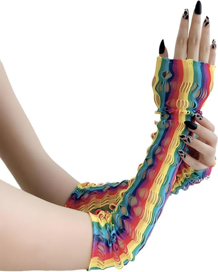 Specell Embroidered Flowers Lace Fingerless Gloves - for Bridal Wedding Cocktail Tea Party Evening Prom Costumes Cosplay