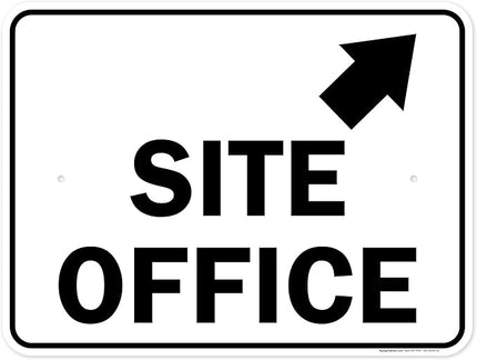 Site Office Up Right Arrow Sign, 18x24 Inches, Rust Free .063 Aluminum, Fade Resistant, Made in USA by My Sign Center