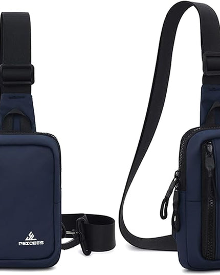 Peicees Small Crossbody Bag for Men Women Mini Sling Bag Travel Running Phone Daypack Cross Body Shoulder Bags with Keyholder