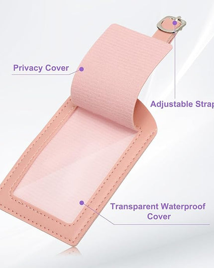 PATIKIL Passport Holder for Travel, Initial Passport Cover and Luggage Tag Set with Alphabet Chenille Letter Patch Travel Wallet Bag Suitcase Identifier for Women Family Travel Pink R