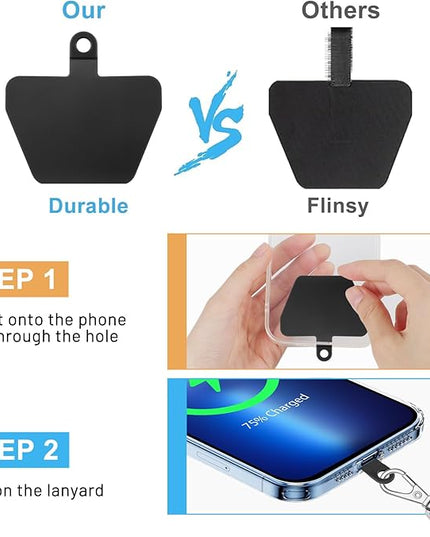 SHANSHUI Phone Lanyard, Cell Phone Tether Pads Compatible with iPhone & All Smartphones in Full Cover Cases