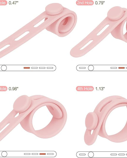 Donruby 24Pcs Silicone Cable Ties - Reusable & Washable with Locking Buckles, Adjustable Fastening Cable Management Straps, Multi-Purpose High Elasticity Cord Organizer (Pink)