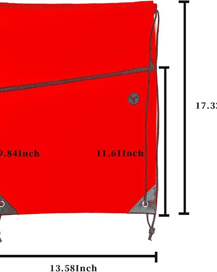 CODOBON Lightweight Drawstring Backpack with 2 Compartments – Holds 14" Laptop & Shoes | Foldable to Phone Size, Zip Pocket with Cable Port | Economical for Gym, Travel, Men Women (20, Red)