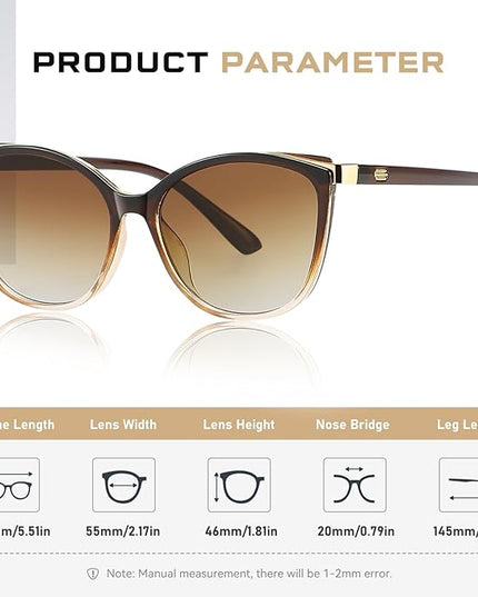 Trendy Cat Eye Sunglasses for Women Fashion Cateye UV400 Protection Glasses CL22017