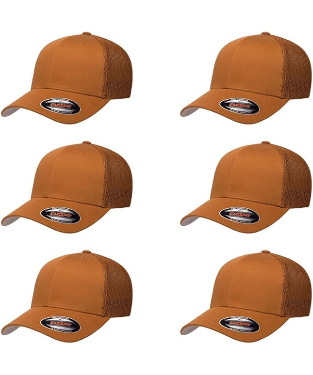 Flexfit 6511 Fitted Mid-Profile Stretchable Mesh Panels Trucker Cap | Bulk Pack Available
