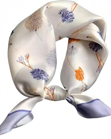 MINIDORA Satin Scarves for Women 27.5 × 27.5 inches Medium Square Elegant Silk Feeling Head Scarf