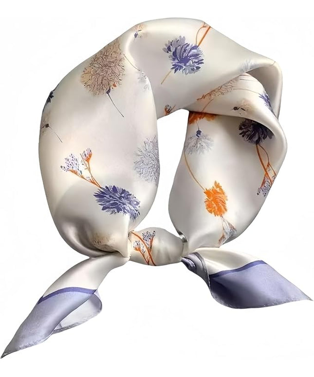 MINIDORA Satin Scarves for Women 27.5 × 27.5 inches Medium Square Elegant Silk Feeling Head Scarf