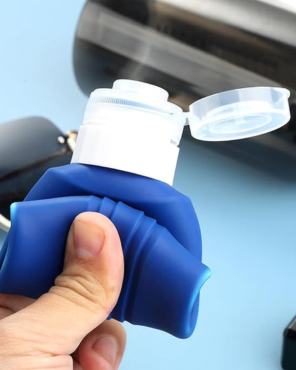 Travel Bottles for Toiletries, Large 6oz Oversize Containers, BPA Free Leak Proof Tubs Refillable Liquid Traveler Accessories with Toiletry Bag for Cometic Shampoo and Lotion Soap (4 Pack)