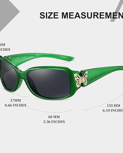 HAOLOTA Women's Polarized Sunglasses - Fashionable Wraparound Butterfly Design with UV400 Protection