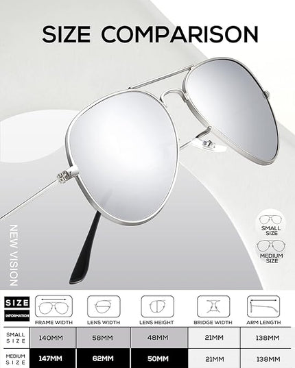 KALIYADI Classic Aviator Sunglasses for Men Women Driving Sun glasses Polarized Lens UV Blocking