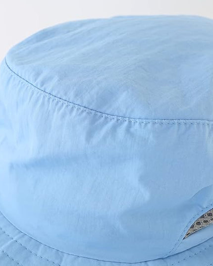 LLmoway Kids Sun Protection Hat Quick Dry Adjustable Wide Brim Mesh Bucket Hat