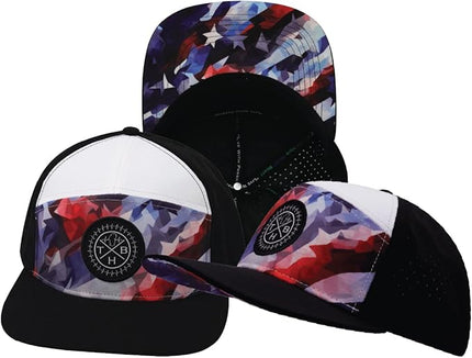 The Heartbeat Brand Color Vibes Flag Laser Mesh Snapback Hat for Men & Women | Flat Bill Trucker Hat | Undervisor Design