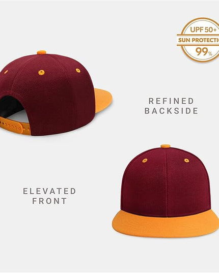 CHOK.LIDS Flat Bill Visor Classic Snapback Hat Blank Adjustable Brim High Top End Trendy Color Style Plain Tone Baseball Cap