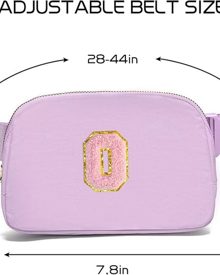 Gitus Initial Belt Bag Fanny Pack Crossbody Bag for Girls Birthday Gifts Age 8-10 Teen Girl Gifts Trend Stuff Personalized Letter Gifts for Daughter Sister (Lavender-O)